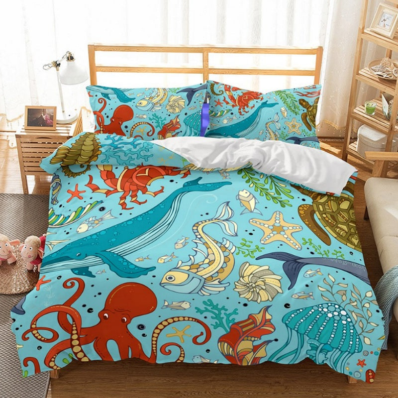 cartoon-sea-creature-duvet-bedding-set